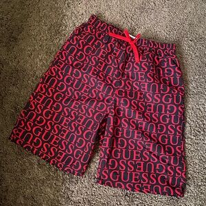 GUESS Red and Black Patterned Shorts